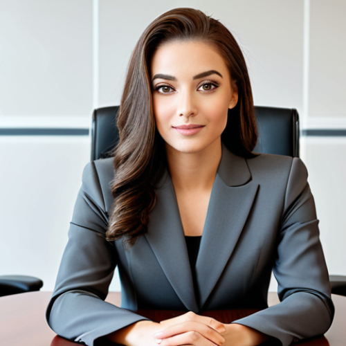 A confident professional businesswoman in a modest, tailored charcoal grey business suit, with a sophisticated, subtle makeup look. Her eyes feature perfectly blended matte brown eyeshadow defining her natural eye shape, with a delicate champagne shimmer at the inner corner. Her eyebrows are naturally defined, and her lashes are lightly coated with mascara. Her skin has a natural, even tone with a touch of soft peach blush, and her lips wear a soft rosewood tint. She is sitting gracefully at a modern conference table in a bright, contemporary office boardroom. Professional photography, cinematic lighting, ultra-detailed, high-resolution, perfect anatomy, correct proportions, natural pose, well-formed hands, proper finger count, natural body proportions, fully clothed, modest clothing, appropriate attire, professional dress, safe for work, appropriate content, professional, family-friendly.