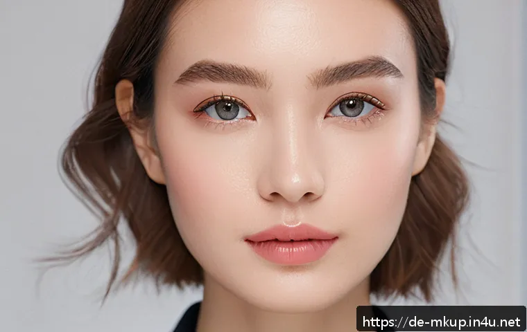 페리페라 잉크 벨벳 틴트 리뷰 - A close-up portrait of a young adult woman with fair skin wearing a soft, velvety rose-tinted lip co...