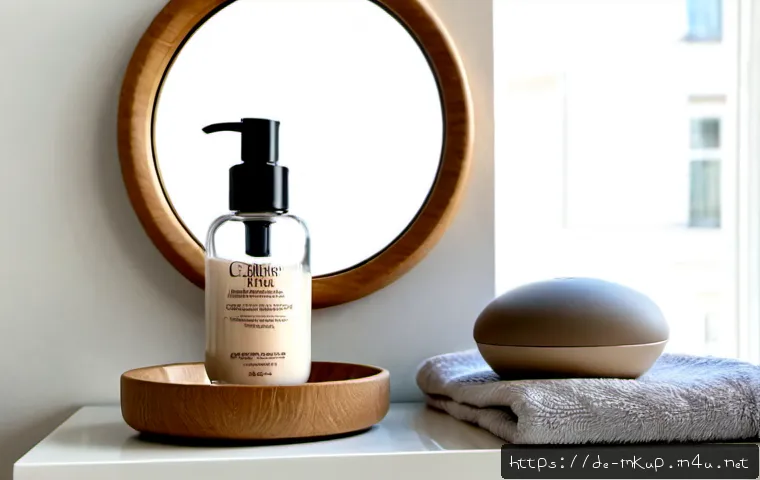 Home 17 하이브리드 파운데이션과 쿠션 비교 - Photorealistic beauty comparison scene on a clean light oak vanity in a bright German apartment, an ...